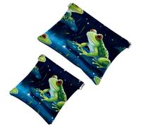 La soluzione da viaggio: 2 pezzi Starry Sky Frog-1134 Shrapnel Pouch - Borsa compatta per il trucco, Multicolore 09, A：7.1x5.8in/18x14.8cm，B:4.7x4.5in/12x11.5cm