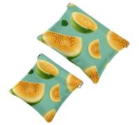 La soluzione da viaggio: 2 pezzi Sweet Hami Melon-1497 Shrapnel Pouch - Borsa compatta per il trucco, Multicolore 05, A：7.1x5.8in/18x14.8cm，B:4.7x4.5in/12x11.5cm
