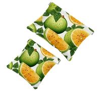 La soluzione da viaggio: 2 pezzi Sweet Hami Melon-1497 Shrapnel Pouch - Borsa compatta per il trucco, Multicolore 02, A：7.1x5.8in/18x14.8cm，B:4.7x4.5in/12x11.5cm