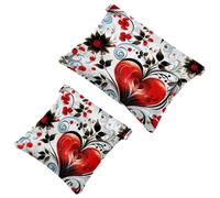 La soluzione da viaggio: 2 pezzi Sweet Valentine's Day Red Love-804 Shrapnel Pouch - Borsa compatta per il trucco, Multicolore 05, A：7.1x5.8in/18x14.8cm，B:4.7x4.5in/12x11.5cm