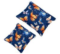 La soluzione da viaggio: 2 sacchetti colorati Butterfly-1010 Shrapnel - Trousse compatta per il trucco, Multicolore, A：7.1x5.8in/18x14.8cm，B:4.7x4.5in/12x11.5cm