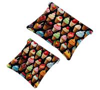 La soluzione da viaggio: 2 sacchetti colorati per gelato da 1200 schegge - borsa compatta per il trucco, Multicolore 04, A：7.1x5.8in/18x14.8cm，B:4.7x4.5in/12x11.5cm