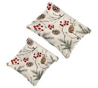 La soluzione da viaggio: 2 sacchetti per trucchi con foglie di Natale, 111, Multicolore 02, A:7.1x5.8in/18x14.8cm,B:4.7x4.5in/12x11.5cm