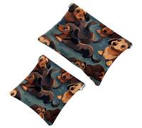 La soluzione da viaggio: 2 sacchetti per trucchi, con motivo cane piccolo e carino, 210 pezzi, Multicolore 03, A:7.1x5.8in/18x14.8cm,B:4.7x4.5in/12x11.5cm