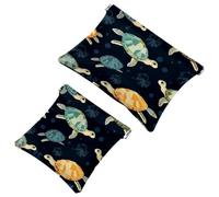 La soluzione da viaggio: 2 tartarughe nel sacchetto di schegge Water-408 - Trousse compatta per il trucco, Multicolore 08, A：7.1x5.8in/18x14.8cm，B:4.7x4.5in/12x11.5cm