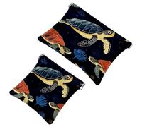 La soluzione da viaggio: 2 tartarughe nel sacchetto di schegge Water-408 - Trousse compatta per il trucco, Multicolore 02, A：7.1x5.8in/18x14.8cm，B:4.7x4.5in/12x11.5cm