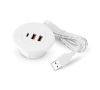 La soluzione di carico dell'ufficio ha incorporato USB con l'inserzione rotonda dello scrittorio del separatore per il porto di carico simultaneo 3