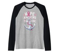 La speranza per la consapevolezza del cancro al seno Ancora L'anima Maglia con Maniche Raglan