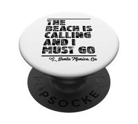 La spiaggia chiama e devo andare a Santa Monica California PopSockets PopGrip Adesivo
