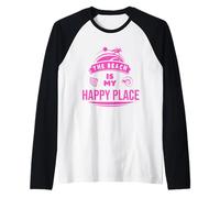 La spiaggia è il mio posto felice Crociera Estate Vacanze in famiglia Maglia con Maniche Raglan