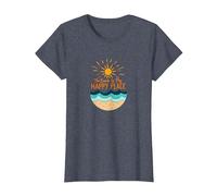 La Spiaggia è Il Mio Posto Felice Sole Onde Estate Maglietta, Donna, Pervinca, XXL