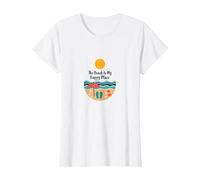 La Spiaggia è Il Mio Posto Felice - Vacanze estive soleggiate Maglietta, Donna, Bianco, XS