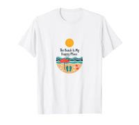 La Spiaggia è Il Mio Posto Felice - Vacanze estive soleggiate Maglietta, Uomo, Bianco, 4XL