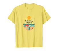 La Spiaggia è Il Mio Posto Felice - Vacanze estive soleggiate Maglietta, Uomo, Limone, 3XL