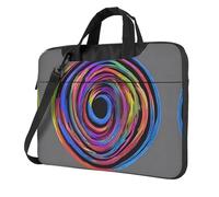 La spirale di colore ha stampato la cartella a tracolla della borsa a tracolla del computer portatile facile da usare quando viaggia per affari, Nero, 14 inch