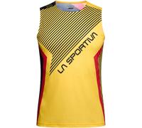 La Sportiva - Canottiera leggera e traspirante per trail running - Flow Tank M Black/Yellow per Uomo - Taglia L - Giallo