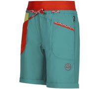 La Sportiva Mantra W - pantaloni corti arrampicata - donna S Light Green/Orange woman Recycled Materials,Recycled Polyamide,Cotone Organico/Biologico