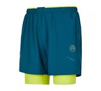 LA SPORTIVA Pantaloncini Trail Bite, Storm Blue-Lime Punch, M