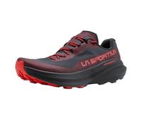 La Sportiva Prodigio 2 - Scarpe da trail running da uomo, versatili e comode da indossare tutti i giorni, ammortizzazione reattiva, traspiranti e aderenti, Onice/Rosso Montagna, 44.5 EU