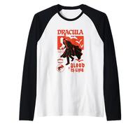 La Sposa di Frankenstein Dracula Blood Is Life Maglia con Maniche Raglan