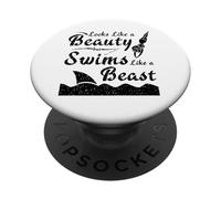 La squadra di nuoto sembra bellezza nuota come un nuotatore bestia PopSockets PopGrip Adesivo