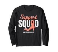 La Squadra di Supporto per Il Cancro uterino Indossa la consapevolezza del Nastro di Pesca Maglia a Manica