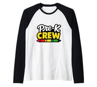 La Squadra prescolare di Pre K Crew Crayon Torna a Scuola Maglia con Maniche Raglan
