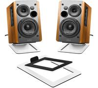 La staffa base dell'altoparlante migliora gli effetti sonori spazziali e l'assorbimento degli urti, per il supporto degli altoparlanti del computer e il supporto audio da tavolo