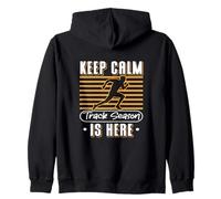 La Stagione di Keep Calm Track è arrivata Citazione Track And Field Runner Felpa con Cappuccio