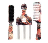 La stampa alla moda progetta l'insieme della spazzola di cura dei capelli con il pettine della forchetta dei capelli dei denti del metallo di uso multifunzionale per