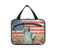 La Statua della Libertà Giorno dell'Indipendenza Fiori Appesi Borse da viaggio per gli uomini con gancio, Designer Chic Kit da barba per Essentials per le donne Lavoro estuche para guardar maquillaje