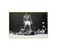 La Stella dello Sport Muhammad Ali VS Sonny Liston Poster E Stampe Pittura su Tela di Arte della Parete Immagine da Parete per La Stanza dei Ragazzi (100x160 cm(Senza Cornice))