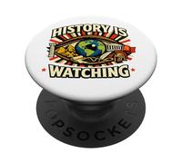 La storia sta guardando la protesta dell'occhio del tempo PopSockets PopGrip Adesivo