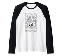 La Strega di Halloween dei tarocchi di Jack-O'-Lantern Maglia con Maniche Raglan