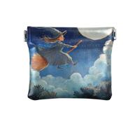 La Strega Nera su Halloween Moda Donna In Pelle Moneta Cambiamento Borsa Comodo Oggetti Personali Organizzatore per Le Donne monedero para Hombre