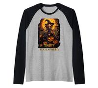 La Strega tra Le zucche - Halloween Magic pellow Maglia con Maniche Raglan