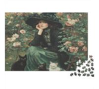 La Strega Verde e il Gatto nel Roseto1000 Pezzi Impossibili Per Adulti, Giochi, Regali, Sfide Per Bambini38x26cm/1000pcs