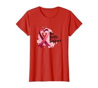 La Sua Battaglia, Il Nostro Sostegno - Consapevolezza del Cancro al Seno Maglietta, Donna, Rosso, M