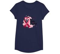 La Sua Battaglia, Il Nostro Sostegno - Consapevolezza del Cancro al Seno Maglietta, Ragazze, Navy, L