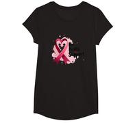 La Sua Battaglia, Il Nostro Sostegno - Consapevolezza del Cancro al Seno Maglietta, Ragazze, Nero, L