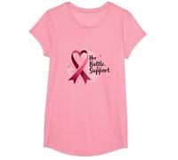 La Sua Battaglia, Il Nostro Sostegno - Consapevolezza del Cancro al Seno Maglietta, Ragazze, Rosa, S