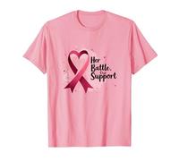La Sua Battaglia, Il Nostro Sostegno - Consapevolezza del Cancro al Seno Maglietta, Uomo, Rosa, L