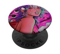 La sua evocazione Demone Ragazza Vaporwave Fasi Lunari Gotico PopSockets PopGrip Adesivo