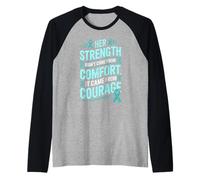 La Sua Forza Viene dal Coraggio Citazione Inspirational Maglia con Maniche Raglan