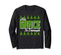 La Sua Grazia È Sufficiente Alberi Fede Natale Maglia a Manica