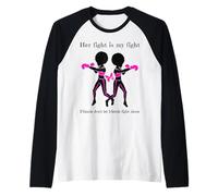 La Sua Lotta Contro Il Cancro al Seno è i Miei Amici di Lotta supportano Le Donne Maglia con Maniche Raglan
