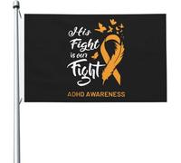 La sua lotta è la nostra lotta Bandiera luminosa per la consapevolezza dell'ADHD, 3x5 piedi