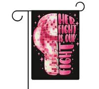 La sua lotta è la nostra lotta. Bandiere da giardino per la sensibilizzazione sul cancro al seno. Bandiere bifacciali per le festività, per decorazioni da esterno, 12,6 x 18,5 pollici.