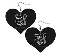 La sua lotta è la nostra lotta Consapevolezza del cancro al cervello Orecchini in pelle per le donne Orecchini pendenti Ciondolo a forma di cuore con gancio Regali per ragazza adulta