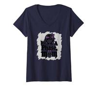 La Sua Non Una Fase Mamma Anziano Emo Gotico Ribelle Nostalgia Maglietta con Collo a V, Donna, Navy, XL